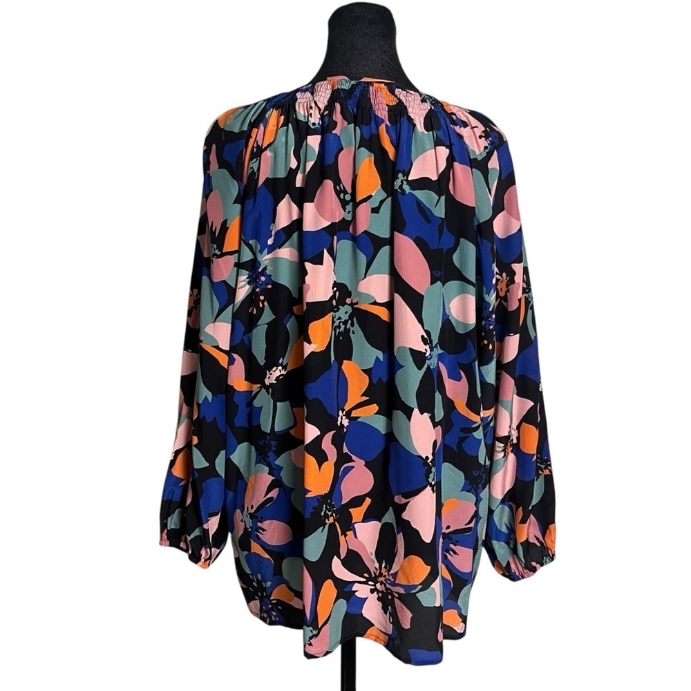 Tucker by Gaby Basora Silk Blouse – Abstract Floral Print, Size Large - Picture 3 of 10